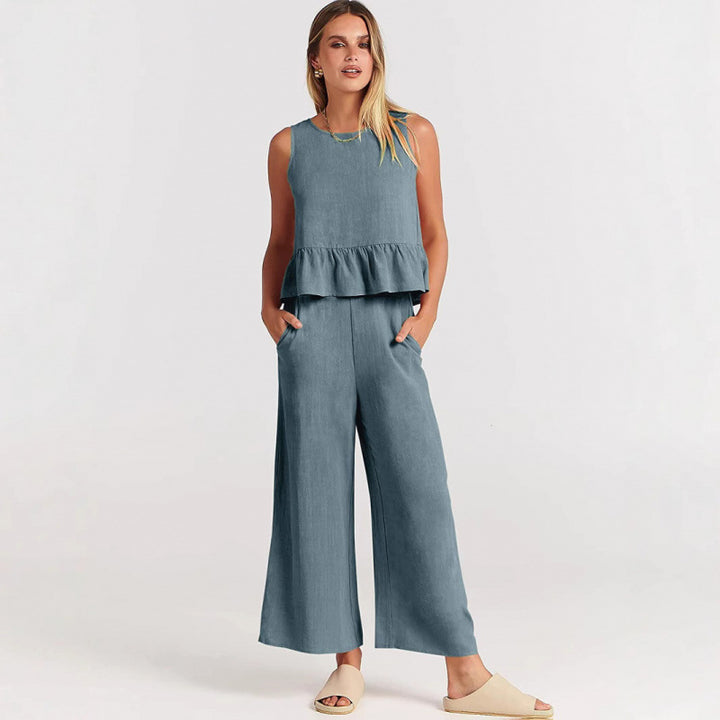 Damer avslappnad jumpsuit med voluminös överdel och sidofickor Eva Jonsson-Eva Jonsson