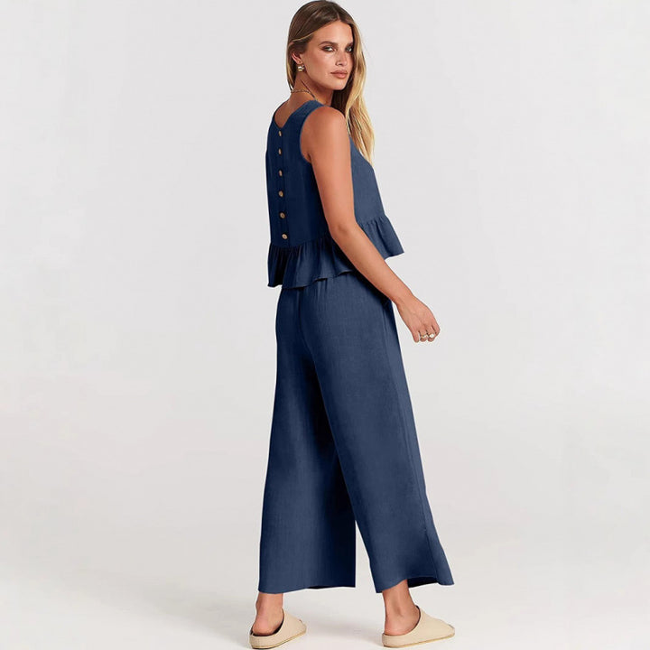 Damer avslappnad jumpsuit med voluminös överdel och sidofickor Eva Jonsson-Eva Jonsson