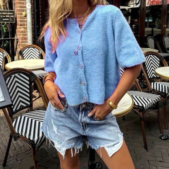 Damer avslappnad kortärmad blus Eva Jonsson-Eva Jonsson