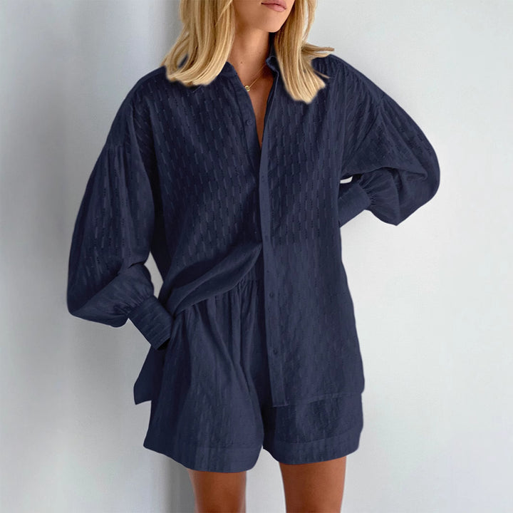 Damer avslappnad kortärmad skjorta och shorts set Mirla-Eva Jonsson