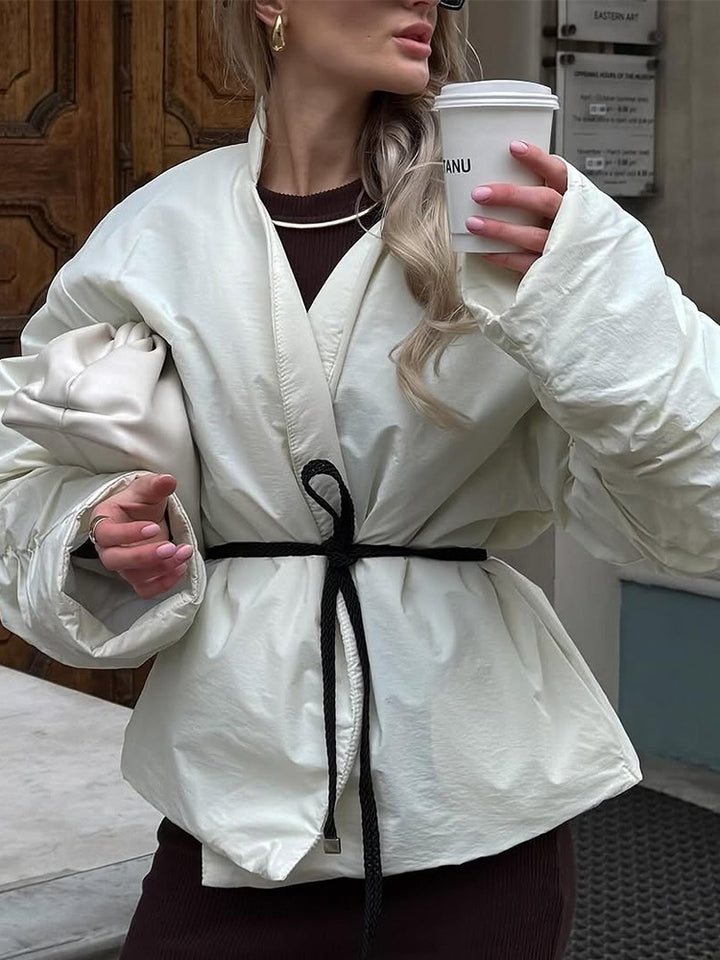 Damer avslappnad kortjacka med midjebälte och voluminösa ärmar Mirla-Eva Jonsson