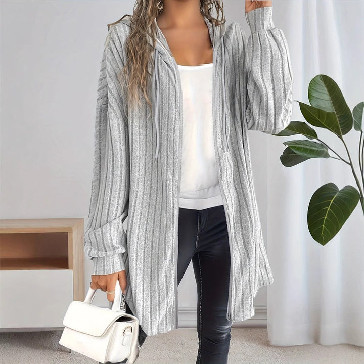 Damer avslappnad lång cardigan med strukturerad design Mirla-Eva Jonsson
