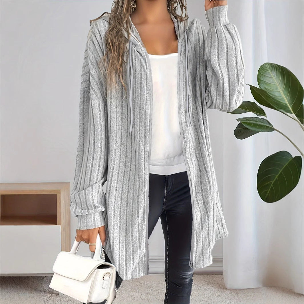 Damer avslappnad lång cardigan med strukturerad design Mirla-Eva Jonsson