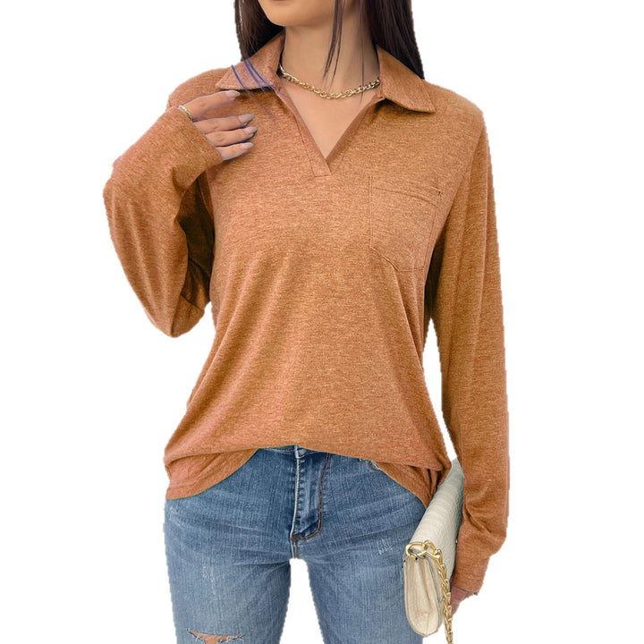 Damer avslappnad långärmad skjorta med snygg krage Mirla-Eva Jonsson