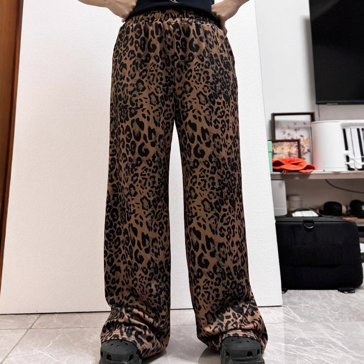 Damer avslappnad leopardtryck fritidsbyxor Mirla-Eva Jonsson