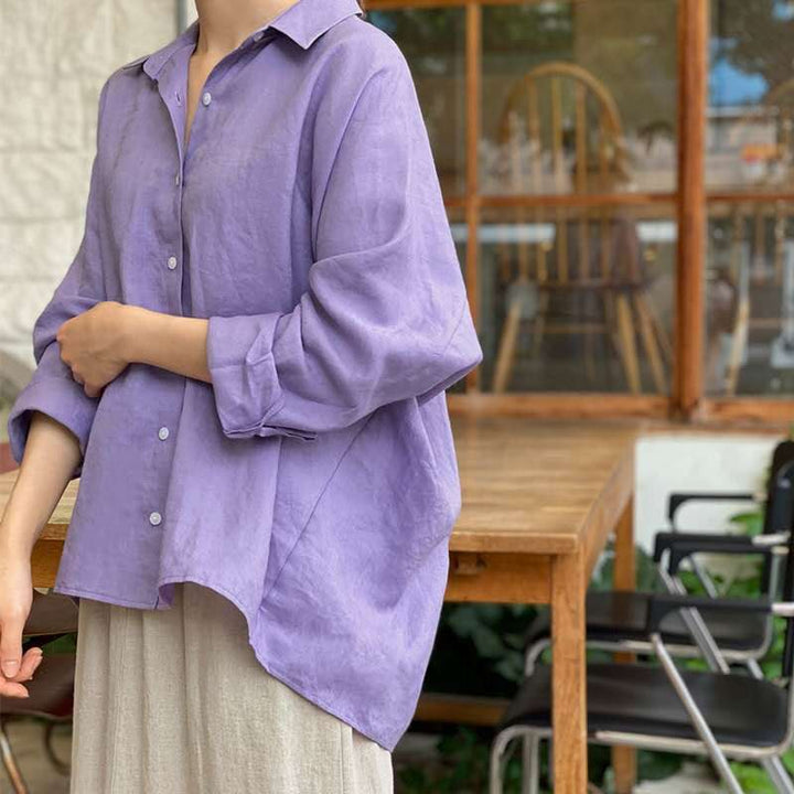 Damer avslappnad linneblus med oversized passform Mirla-Eva Jonsson
