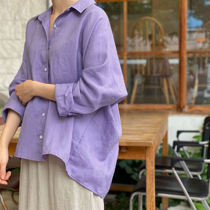 Damer avslappnad linneblus med oversized passform Mirla-Eva Jonsson