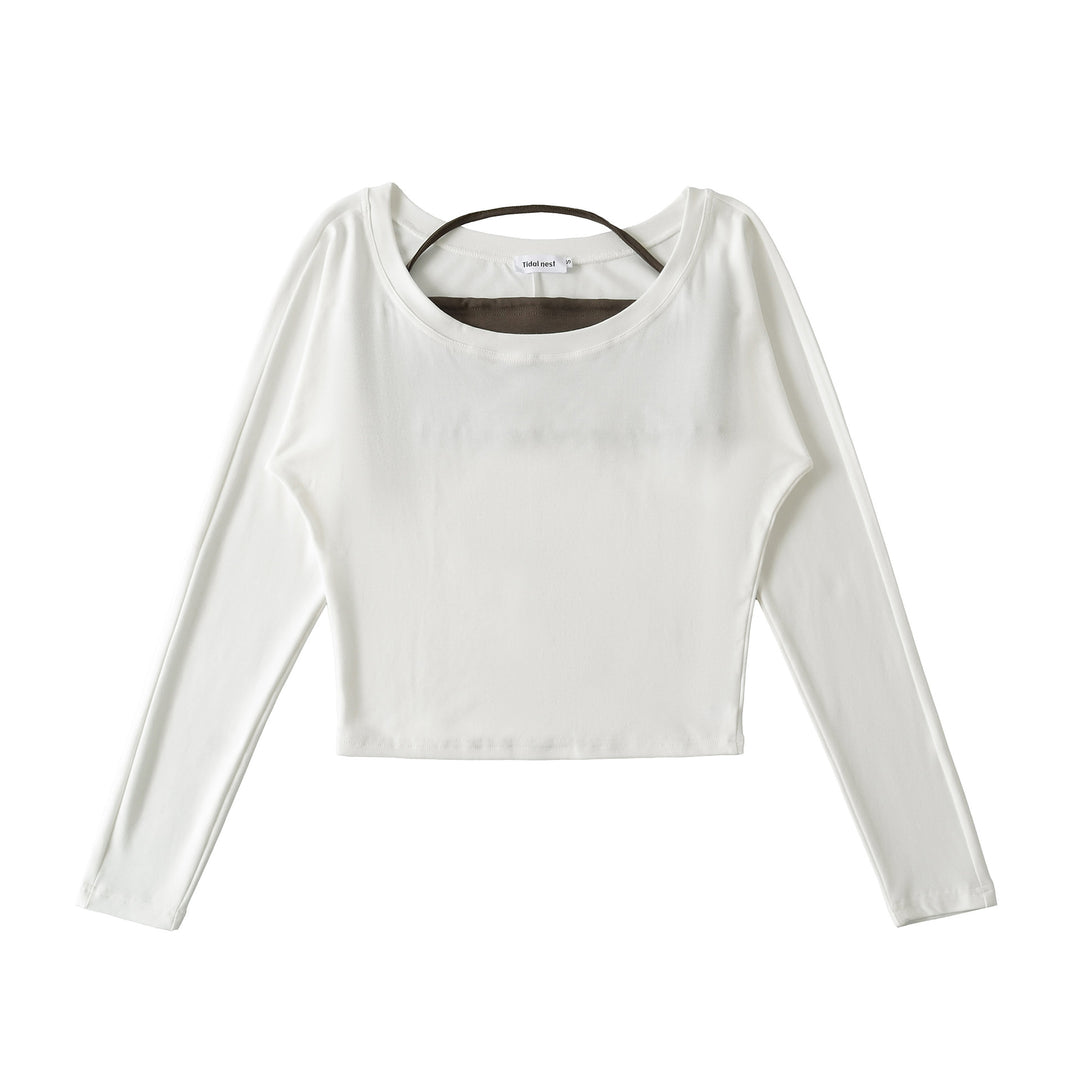 Damer avslappnad longsleeve-top med asymmetrisk skärning Mirla-Eva Jonsson