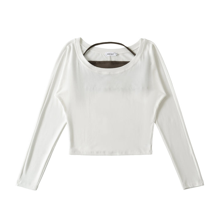 Damer avslappnad longsleeve-top med asymmetrisk skärning Mirla-Eva Jonsson
