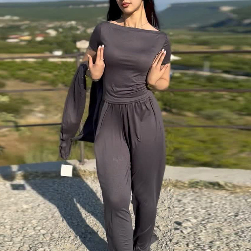 Damer avslappnad maxiklänning-set med öppen cardigan Mirla-Eva Jonsson