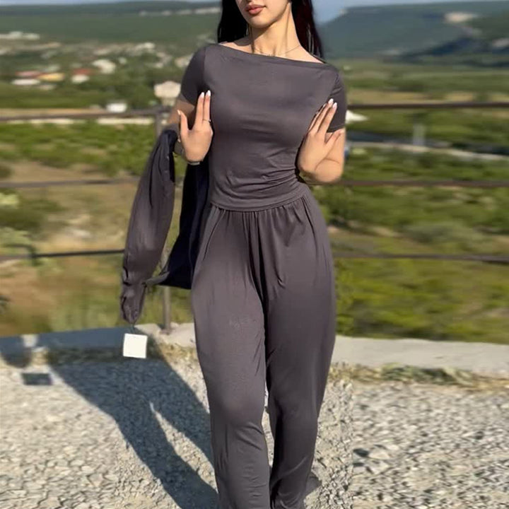 Damer avslappnad maxiklänning-set med öppen cardigan Mirla-Eva Jonsson