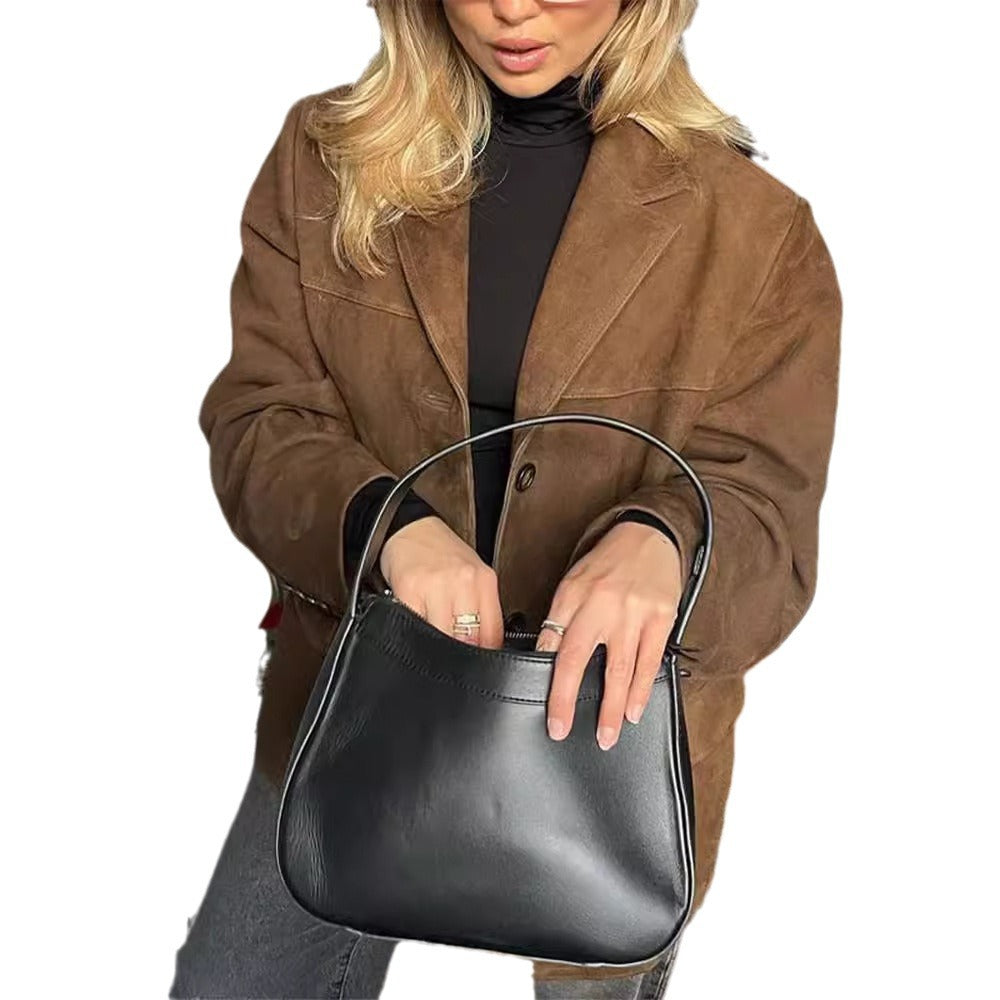 Damer avslappnad mockajacka med oversized skärning Eva Jonsson-Eva Jonsson