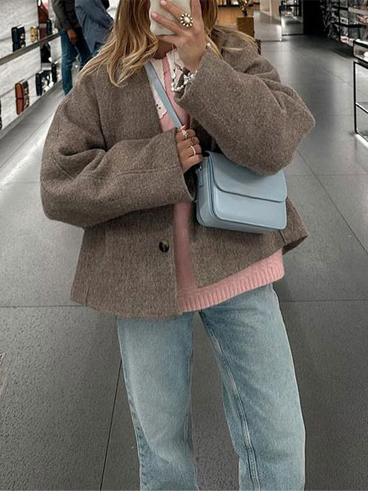 Damer avslappnad mockajacka med oversized skärning Eva Jonsson-Eva Jonsson