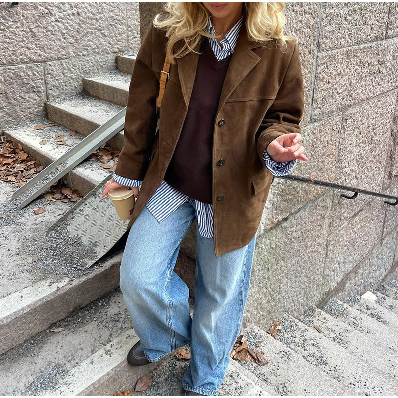 Damer avslappnad mockajacka med oversized skärning Eva Jonsson-Eva Jonsson