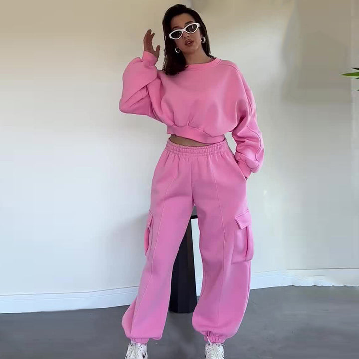 Damer avslappnad och bekväm Crop-Top Joggingbyxor Eva Jonsson-Eva Jonsson