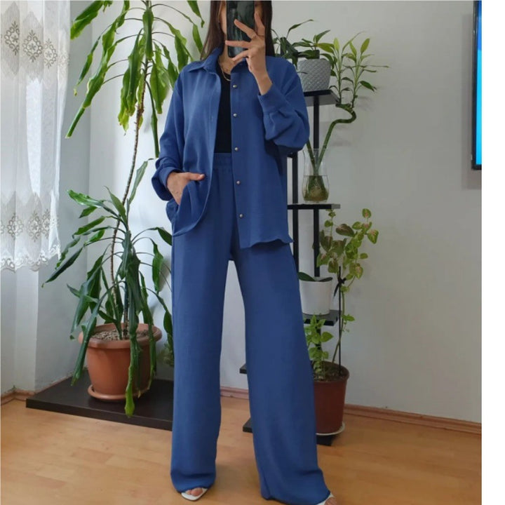Damer avslappnad och elegant blazer-byxdress Eva Jonsson-Eva Jonsson