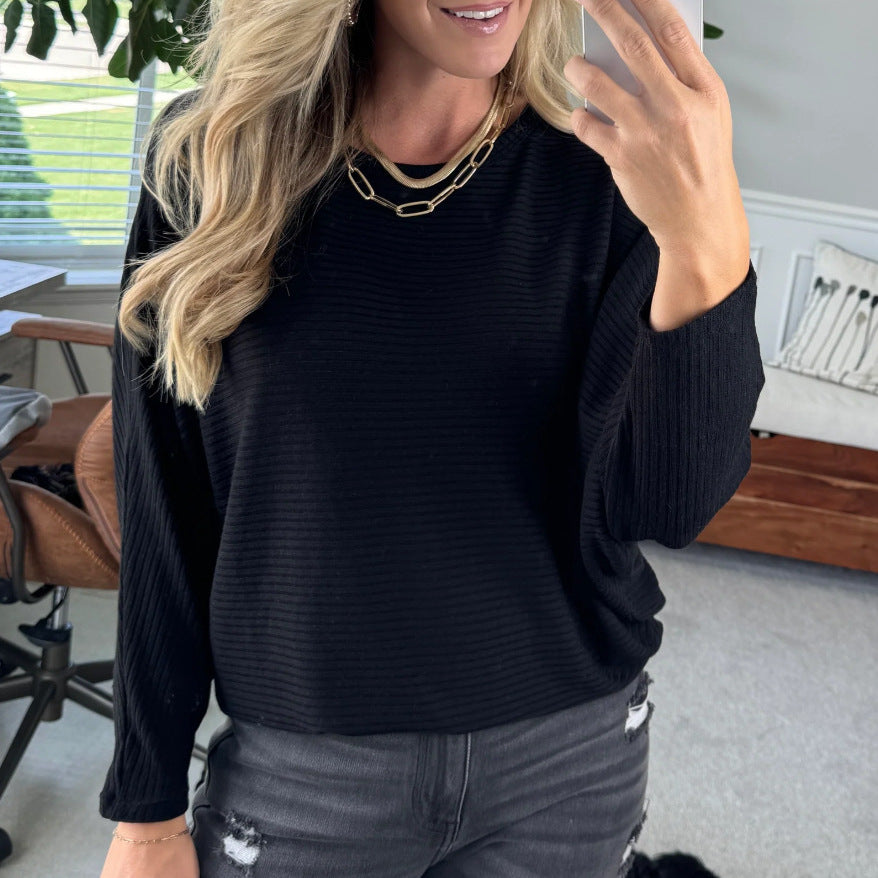 Damer avslappnad och lätt tröja med ribbstruktur Eva Jonsson-Eva Jonsson