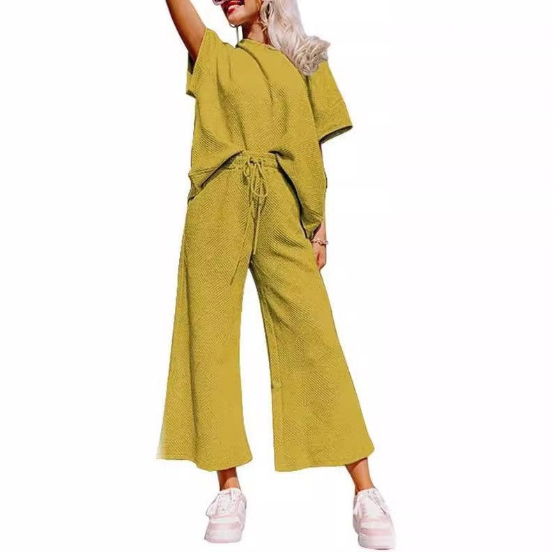 Damer avslappnad och luftig jumpsuit-set med vida ben och midjeåtdragning Mirla-Eva Jonsson