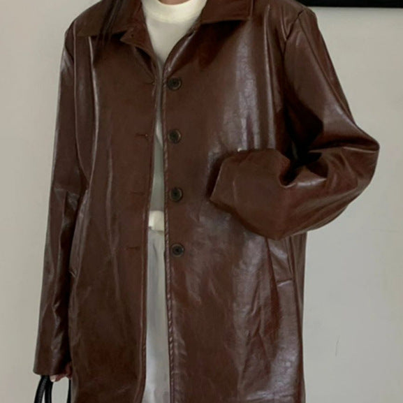 Damer avslappnad och stilig konstläderjacka Mirla-Eva Jonsson