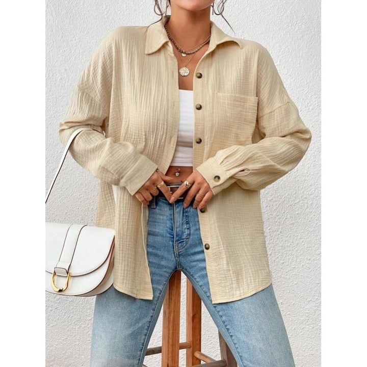 Damer avslappnad overshirt-blus med knaprender Mirla-Eva Jonsson