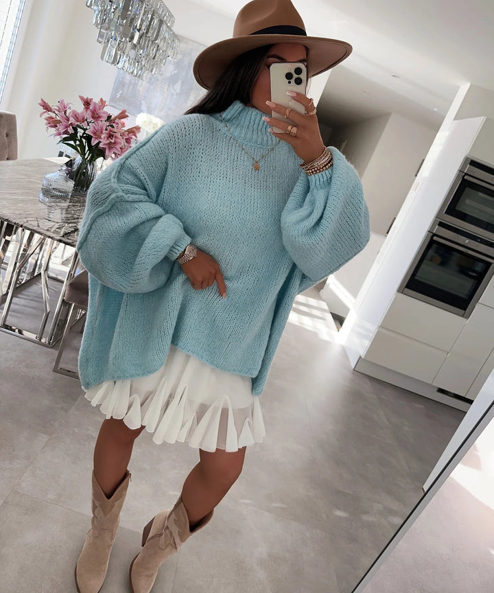 Damer avslappnad oversize tröja med höga ärmar och okonventionell skärning Eva Jonsson-Eva Jonsson