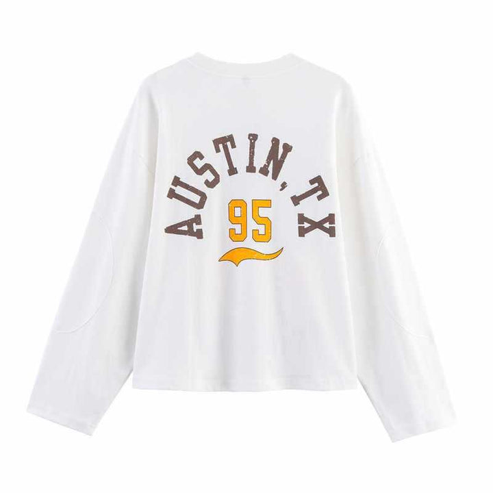 Damer avslappnad oversized T-shirt med kreativt tryck Mirla-Eva Jonsson