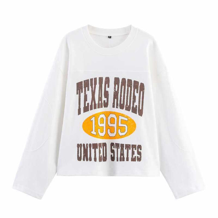 Damer avslappnad oversized T-shirt med kreativt tryck Mirla-Eva Jonsson