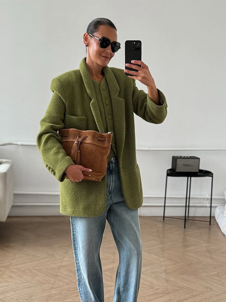 Damer avslappnad oversized blazer i högkvalitativt material Mirla-Eva Jonsson