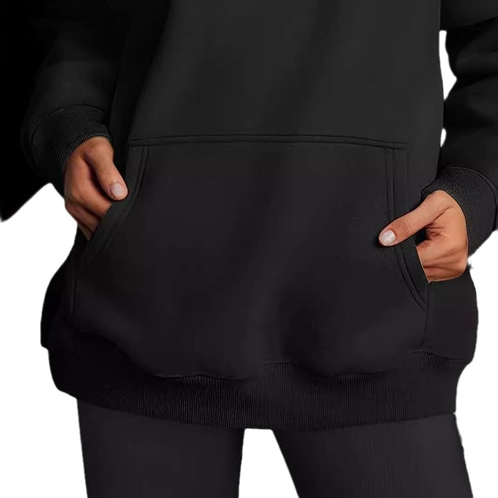 Damer avslappnad oversized hoodie med djup krage Mirla-Eva Jonsson