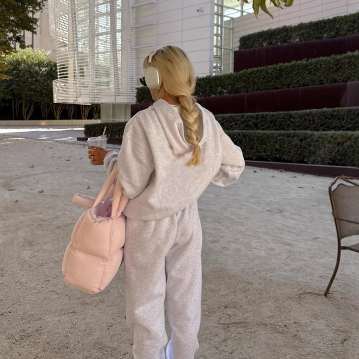 Damer avslappnad oversized hoodie med kenguruficka och joggerbyxor set Eva Jonsson-Eva Jonsson