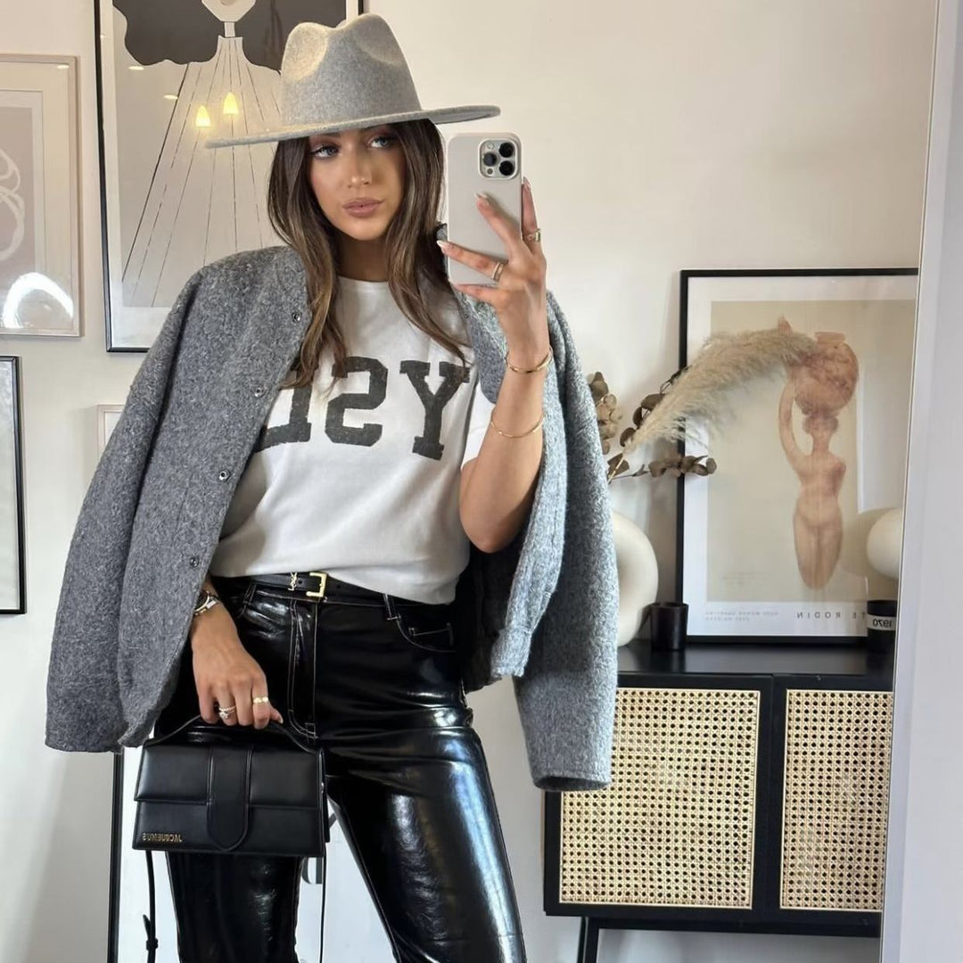 Damer avslappnad oversized jacka i högkvalitativt tyg Mirla-Eva Jonsson