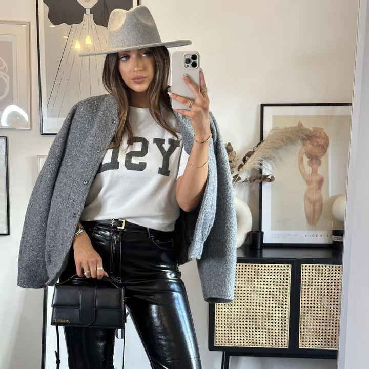 Damer avslappnad oversized jacka i högkvalitativt tyg Mirla-Eva Jonsson