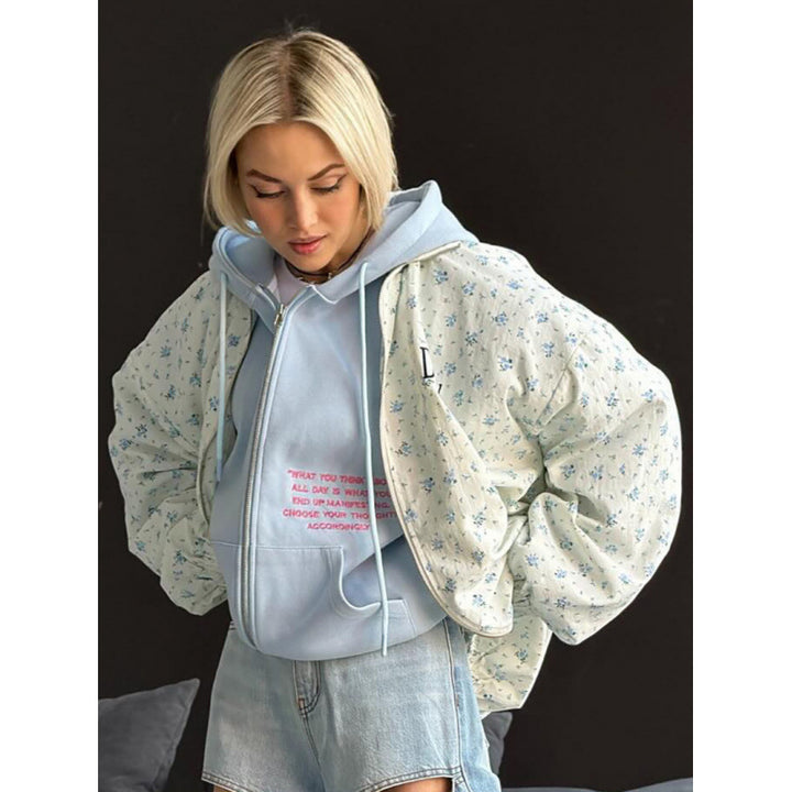 Damer avslappnad oversized jacka med blommönster Eva Jonsson-Eva Jonsson