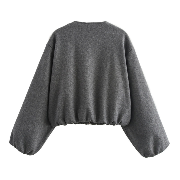 Damer avslappnad oversized-jacka med elastiskt midjeband och praktiska fickor Mirla-Eva Jonsson