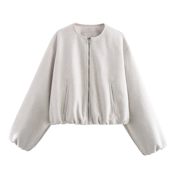 Damer avslappnad oversized-jacka med elastiskt midjeband och praktiska fickor Mirla-Eva Jonsson