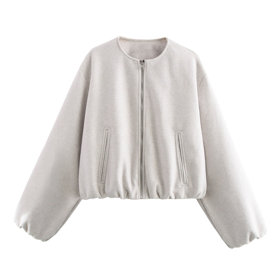 Damer avslappnad oversized-jacka med elastiskt midjeband och praktiska fickor Mirla-Eva Jonsson