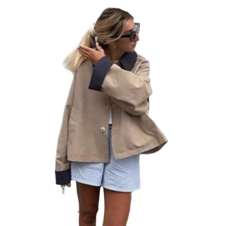 Damer avslappnad oversized-jacka med kontrasterande krage Mirla-Eva Jonsson