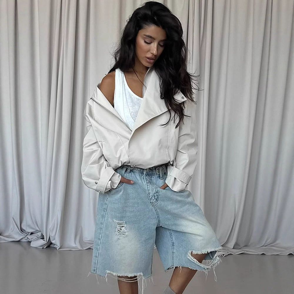 Damer avslappnad oversized jacka med stilfull krage Mirla-Eva Jonsson