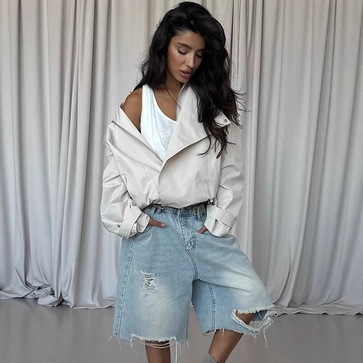 Damer avslappnad oversized jacka med stilfull krage Mirla-Eva Jonsson