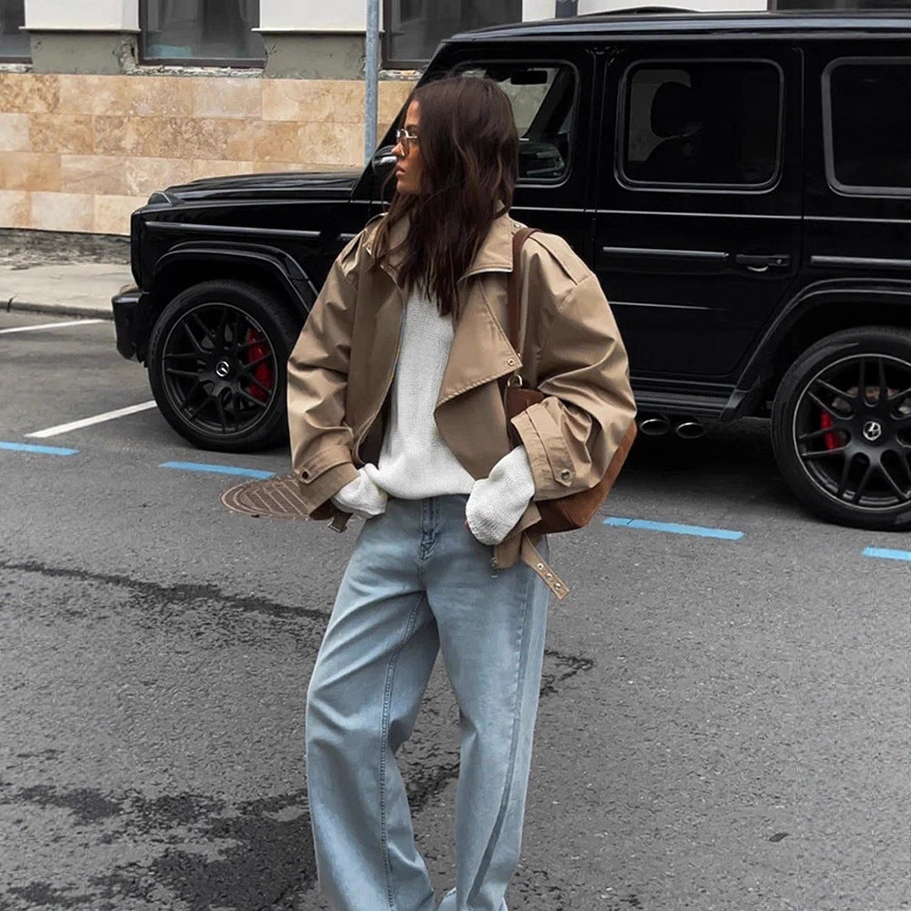 Damer avslappnad oversized jacka med stilfull krage Mirla-Eva Jonsson
