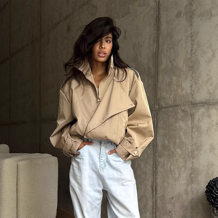 Damer avslappnad oversized jacka med stilfull krage Mirla-Eva Jonsson