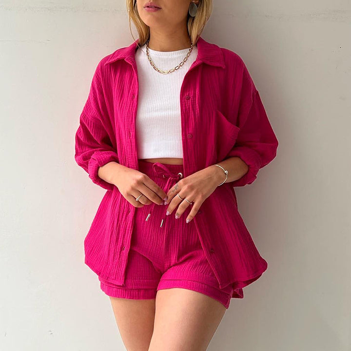 Damer avslappnad oversized skjortjacka med bälte Eva Jonsson-Eva Jonsson