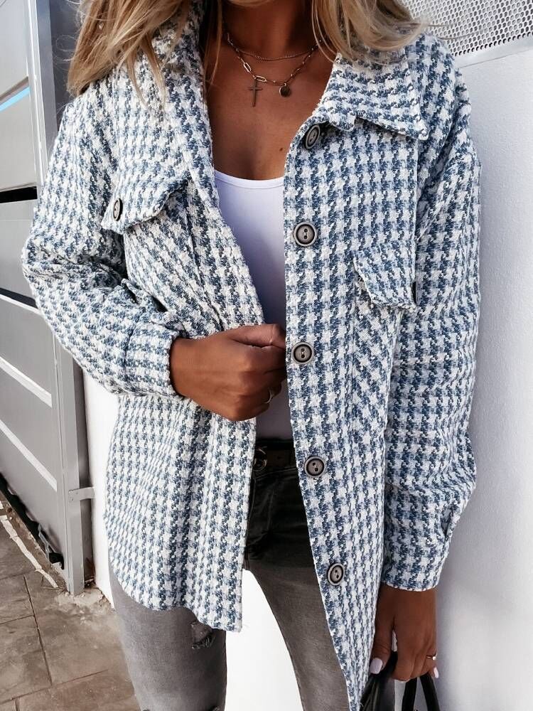 Damer avslappnad oversized skjortjacka med knapprad och bröstfickor Mirla-Eva Jonsson