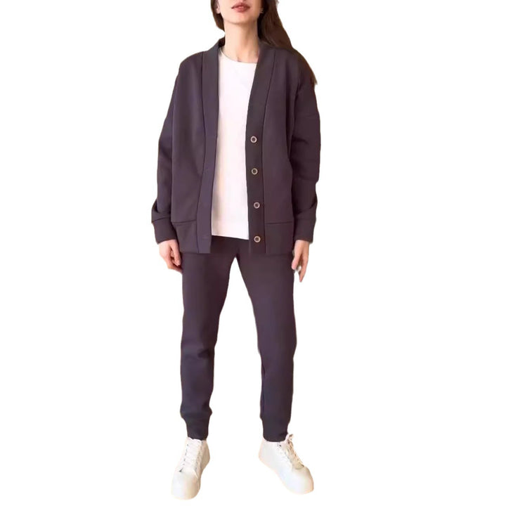 Damer avslappnad oversized sweatjacka med knappar Mirla-Eva Jonsson