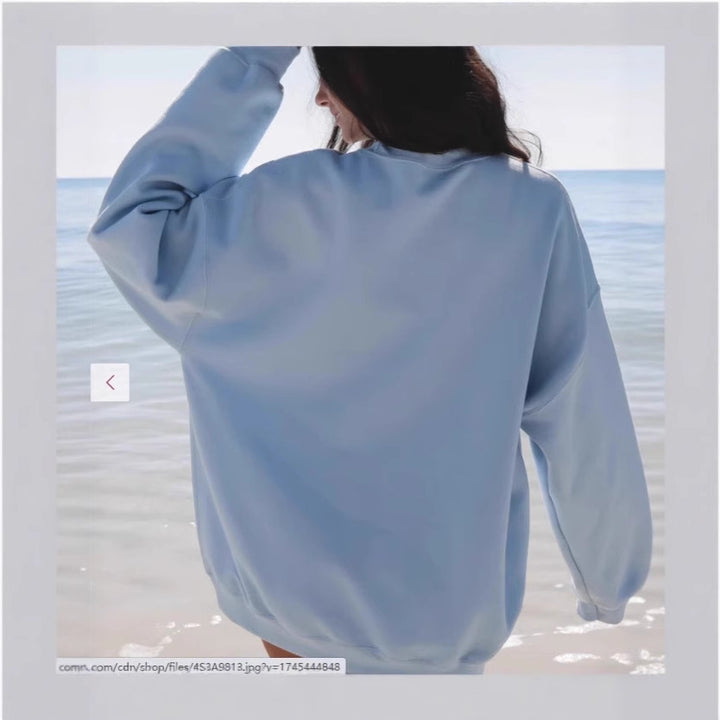 Damer avslappnad oversized sweatshirt med USA-flaggmotiv Mirla-Eva Jonsson