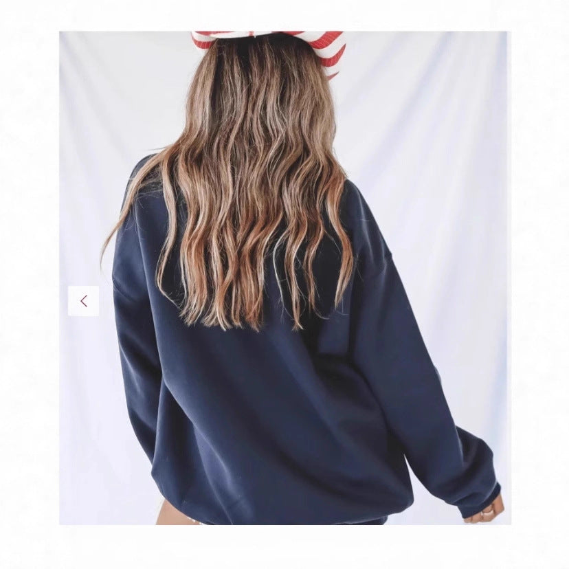 Damer avslappnad oversized sweatshirt med USA-flaggmotiv Mirla-Eva Jonsson