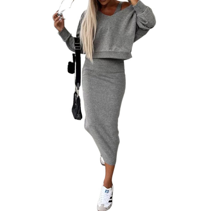 Damer avslappnad oversized sweatshirt med figurnära kjol Mirla-Eva Jonsson