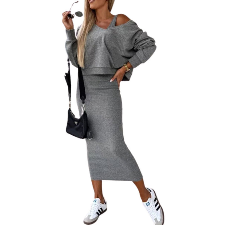 Damer avslappnad oversized sweatshirt med figurnära kjol Mirla-Eva Jonsson