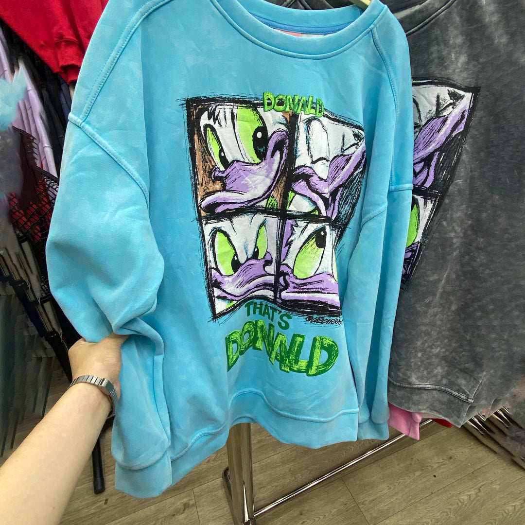 Damer avslappnad oversized sweatshirt med kreativ cartoon-tryck Mirla-Eva Jonsson
