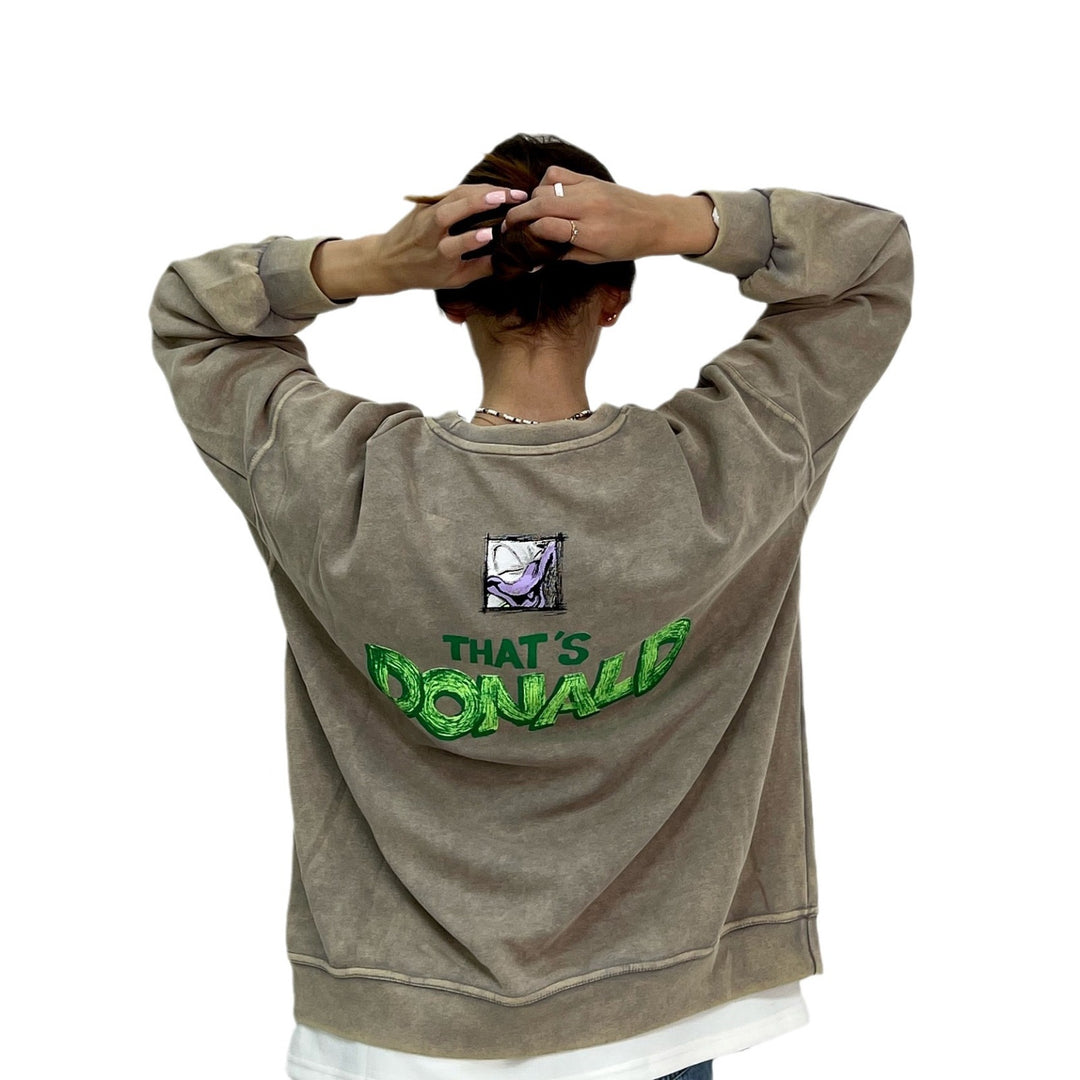 Damer avslappnad oversized sweatshirt med kreativ cartoon-tryck Mirla-Eva Jonsson